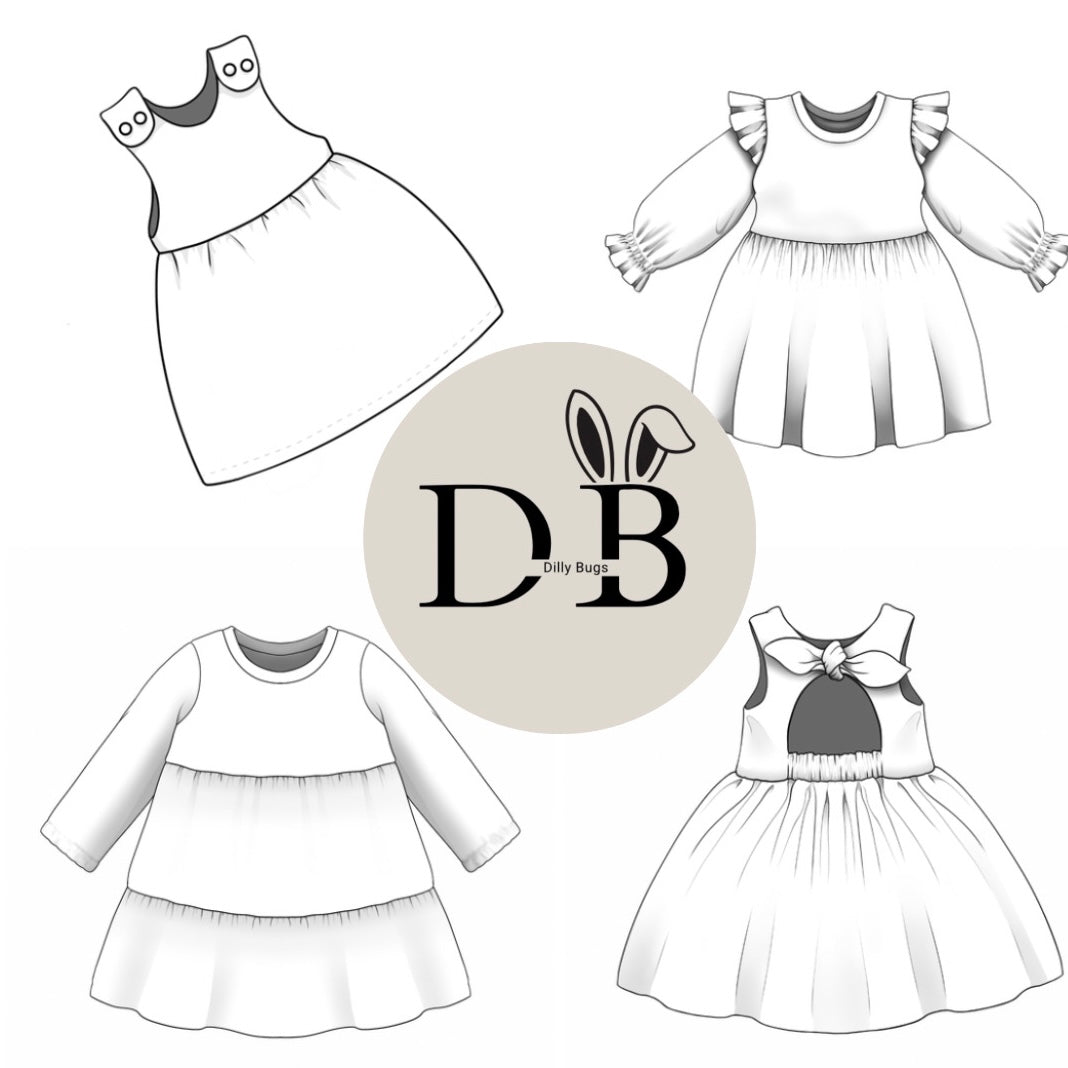 Dresses - Vintage flowers- Fine Rib